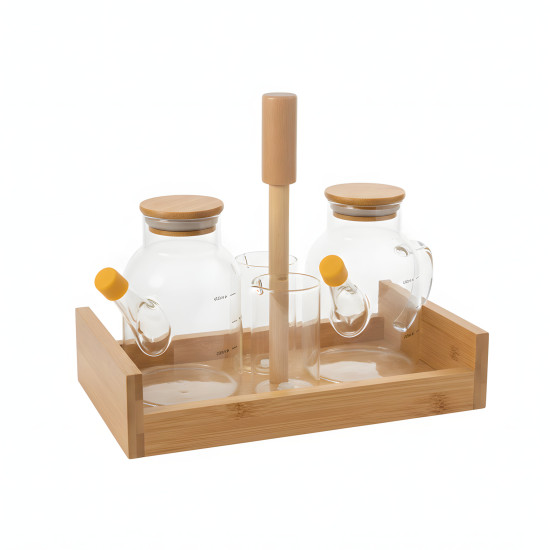 Oil Dispenser & Salt Shaker Set - 4 Pcs